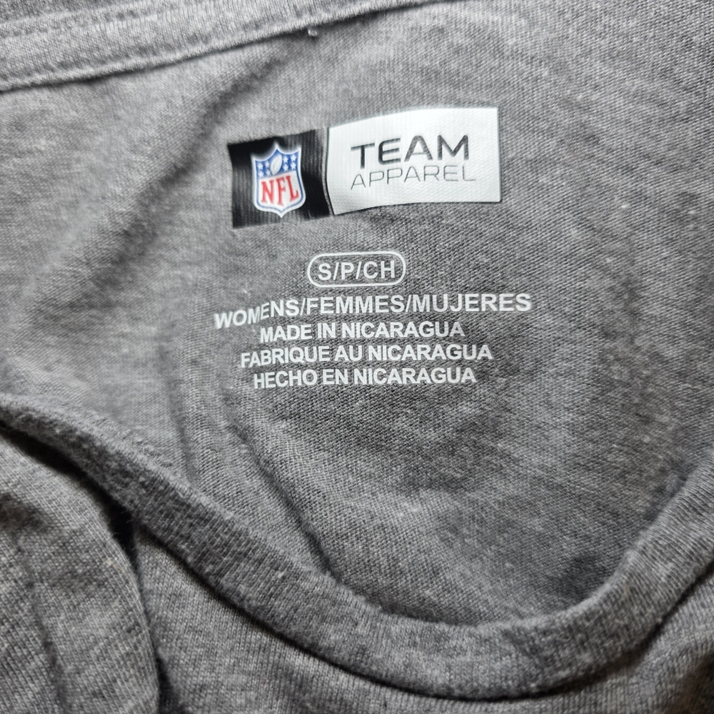 NFL Team Apparel Gray Women's Tee with White NFL Shield - Picture 3 of 3
